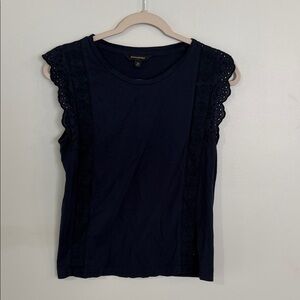 Banana Republic Navy Eyelet Sleeve Tank
